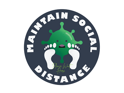 Maintain Social Distance - Sticker animation badge cartoon cool covid 19 fun identity social distance sticker stickers design