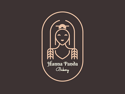 Hanna Panda | Emblem asia badge bakery creative emblem grain identity lineart logo monoline pastry simple woman