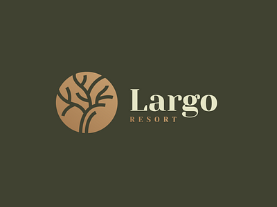 Largo Resort | Logomark brand icon identity logomark luxury mark minimal negative space resort tree