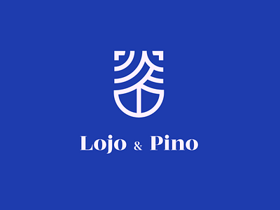 Lojo & Pino brand brand identity creative icon identity insurance lineart logo logomark mark monoline pine shield symbol typography vector
