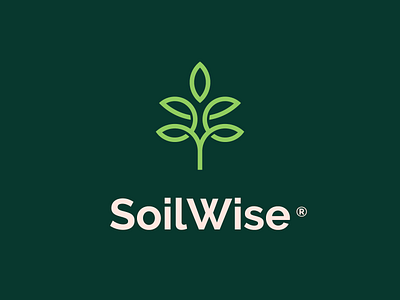 Soilwise | Logomark agriculture brand flat horticulture icon lineart logo mark minimal plant soil symbol
