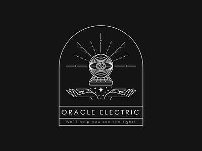 Oracle Electric brand brand identity electrician electricity esoteric icon illustration lineart logo mark sacred geometry symbol typography vector