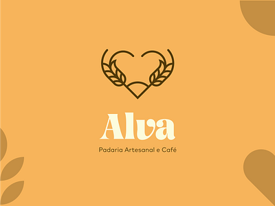 Alva Artesanal | Logomark artesanal bakery bread cafe croissant food icon illustrator lineart logo love minimal pastry restaurant sun symbol wheat