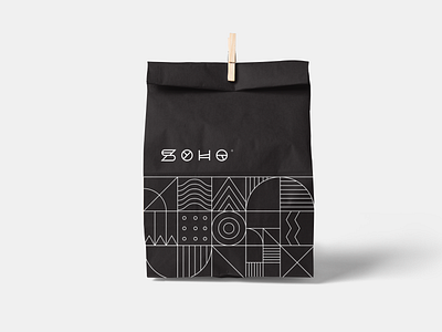 Soho | Branding bakery brand brand identity geo pattern geometry icon lineart logo mark minimalism packaging design paper bag print symbol vector