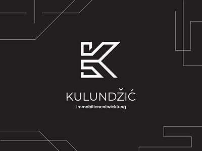 Kulundzic | Lettermark brand brand identity custom typography house renovation icon initials letterform lettermark lineart logo logotype mark minimalism monochromatic real estate symbol typography