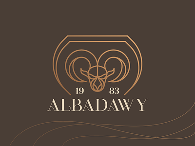Albadawy brand brand identity food logo goat logo icon lineart logo design luxurious restaurant mark minimal ram logo symbol typography