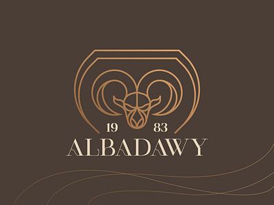 Albadawy brand brand identity food logo goat logo icon lineart logo design luxurious restaurant mark minimal ram logo symbol typography