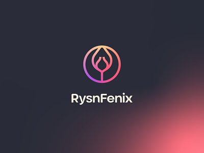 Rysn Fenix abstract brand brand identity gradients icon logo mark minimal phoenix preworkout protein supplements symbol typography