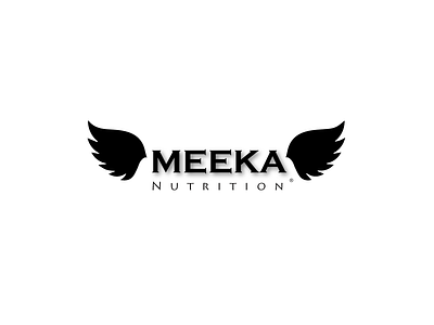 Meeka Nutrition Official black and white brainstorm brand branding icon identity logo logomark logotype nutrition symbol wings