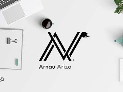 Arnau Ariza a black and white brainstorm brand identity letters logo logo design minimal monochrome monogram