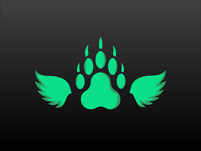 Bear Paw + Wings Icon bear brand channel gaming graphics icon illustration logo logodesign symbol twitch vector