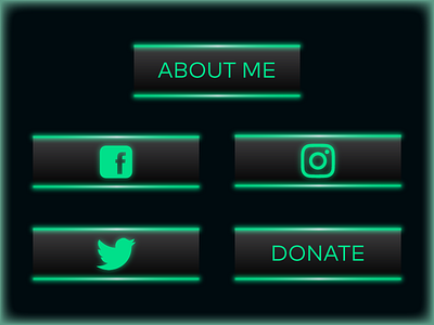 Twitch Panels buttons design gaming graphics icons illustration logo neon panels symbols ui ux