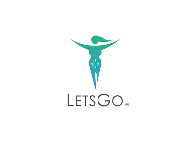 LetsGO gradient icon logo logo design silhouette symbol women womenempowerment