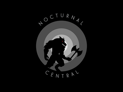 NOCTURNAL CENTRAL design flat icon illustration logo nocturnal silhouette