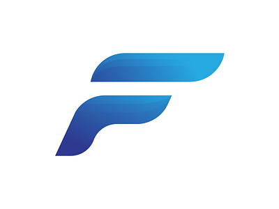 F logomark - Flux. app blue flow flux gradient icon letter logo logomark symbol