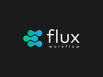 Flux Workflow app blue flow flux gradient icon letter logo logomark symbol