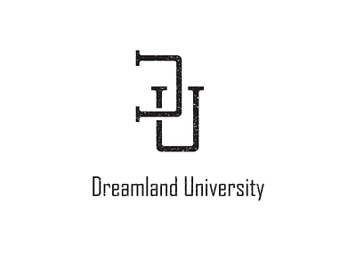 Dreamland University design letters logo monochrome monogram university vintage