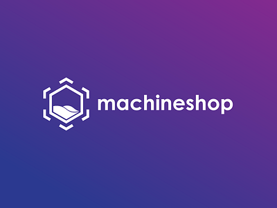 Machineshop brand data data management device gradient icon industrial logo logomark machine symbol