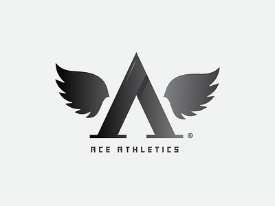 Ace Athletics a brand fitness gradient icon lettermark logo mark symbol wings