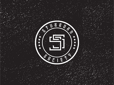 Stubborn Society black and white classy design emblem icon logo monogram royal s society symbol vintage