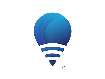 Icon blue communications data gps gradient icon identity mark rfid wifi