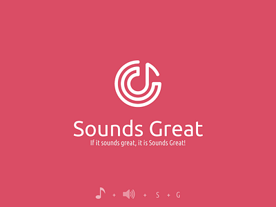 Sounds Great brand creative flat g icon music music logos note s sound symbol