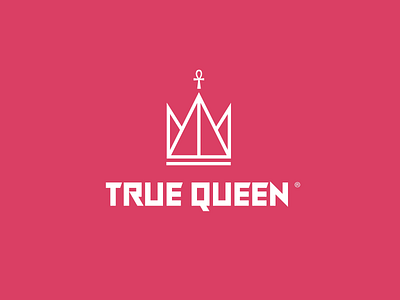 True Queen ankh brand clothing crown flat icon logo logomark pink queen symbol women