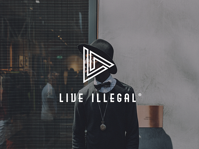 Live Illegal clothing fashion icon initials lettermark lineart monogram play icon symbol video videography
