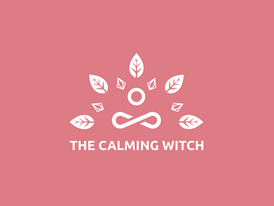 The Calming Witch aura crystals icon identity leafs lineart logomark meditation minimalistic organic symbol tea