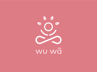 Wuwa brand feminine flat icon lineart logomark mark meditation minimal modern symbol yoga