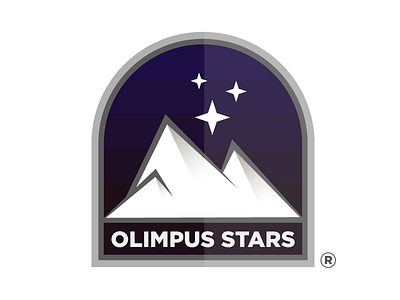 Olimpus Stars badge emblem fitness brand gym icon mountains stars symbol