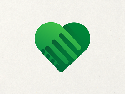 Handshake + Heart Icon brand brand identity gradient hand handshake heart icon illustration logo mark symbol