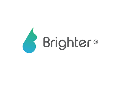 Brighter b brand bright carwash drop gradient icon lettermark logo logomark mark oil symbol water