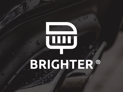 Brighter 2 b brand brush car carwash icon illustration logo logomark mark symbol