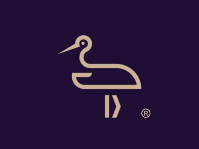 Ibis bird brand flat ibis icon illustration lineart logo mark minimalism symbol typography vector