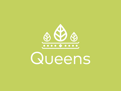 Queens brand brand identity crown icon illustration leafs lineart logo logomark mark minimalism queen simple symbol tea