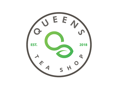 Queens Badge badge brand icon illustration leaf lettermark logo mark q queens restaurant symbol tea teashop typography