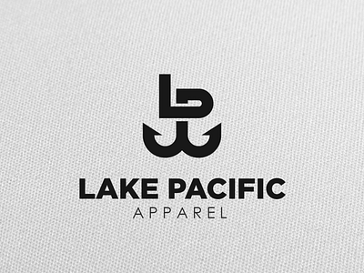 Lake Pacific apparel fishing icon illustration logo lp mark monogram symbol typography vector