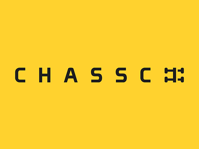 CHASSCI brand car chassis creative design flat icon logo mark repair symbol type typography vector wordmark