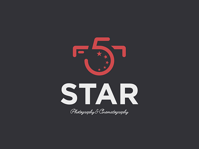 5 Star Photography 5 brand brand identity creative icon illustration lineart logo logomark mark photography star symbol typography