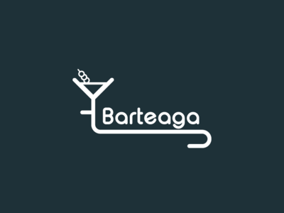 Bartega bar brand brand identity design flat glass icon illustration lineart logo logomark mark martini minimalism symbol typography vector