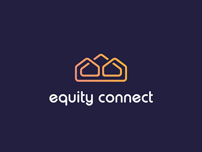 Equity Connect brand brand identity connection equity gradient hoouse icon illustration lineart logo logomark mark minimal realestate symbol typography