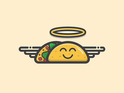 Munchie Heaven animation brand brand identity cartoon heaven icon illustration logo logomark mark mexican restaurant symbol taco typography vector