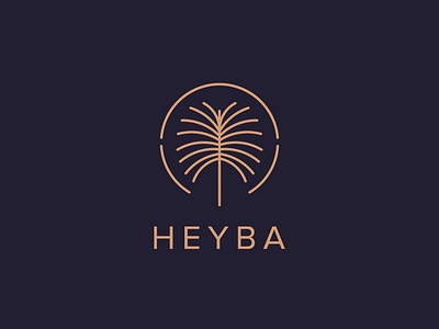 Heyba 🌴 brand brand identity dubai icon jumeirah lineart logo logomark luxury mark miniamlism palm symbol typography vector