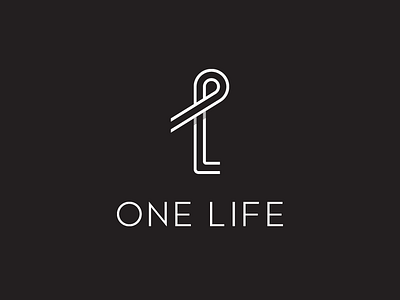 One Life - Logomark 1 brand brand identity cancer classy foundation highend icon l lineart logo logomark mark one ribbon symbol typography upscale vector