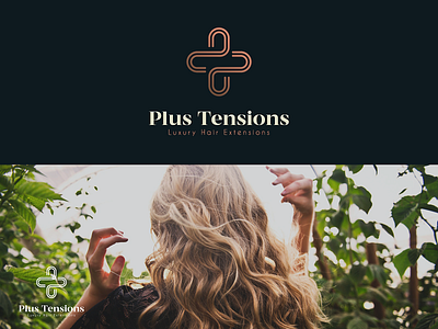 Plus Tensions Logomark brand brand identity classy cosmetics extensions hair icon lettermark logo logomark luxury mark monogram plus symbol typography