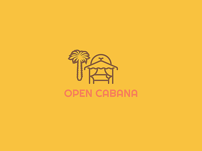 OpenCabana 2 brand brand identity cabana icon illustration lineart logo logomark mark minimalism modern palm rental summer sun symbol typography vector vibe