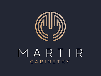 Martir Cabinetry brand brand identity cabinetry creative icon illustration lettermark logo logomark mark minimal monogram symbol tree trunk typography woodwork