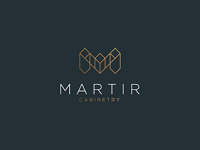 Martir Cabinetry 3d brand brand identity cabinetry clean design gradient icon isometric lettermark lineart logo mark monogram monoline shapes symbol typography wood