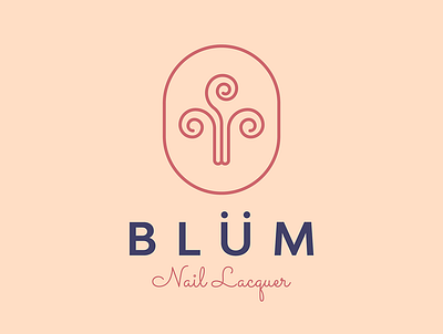 Blum Nail Lacquer bloom brand brand identity elegant feminine flat flower growth icon illustration lacquer logo logomark mark monogram nail symbol typography